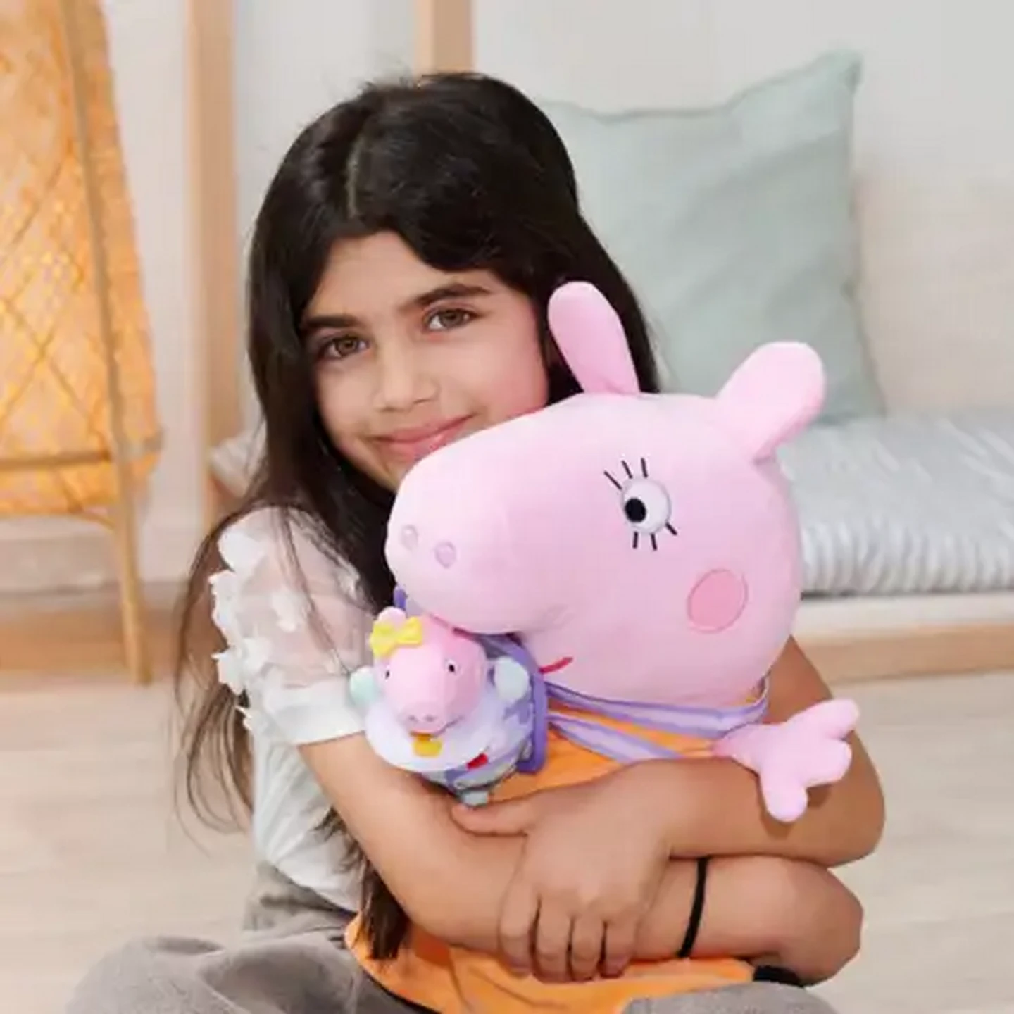 Image of Peppa Pig Mum with Evie Plush Toy 33cm