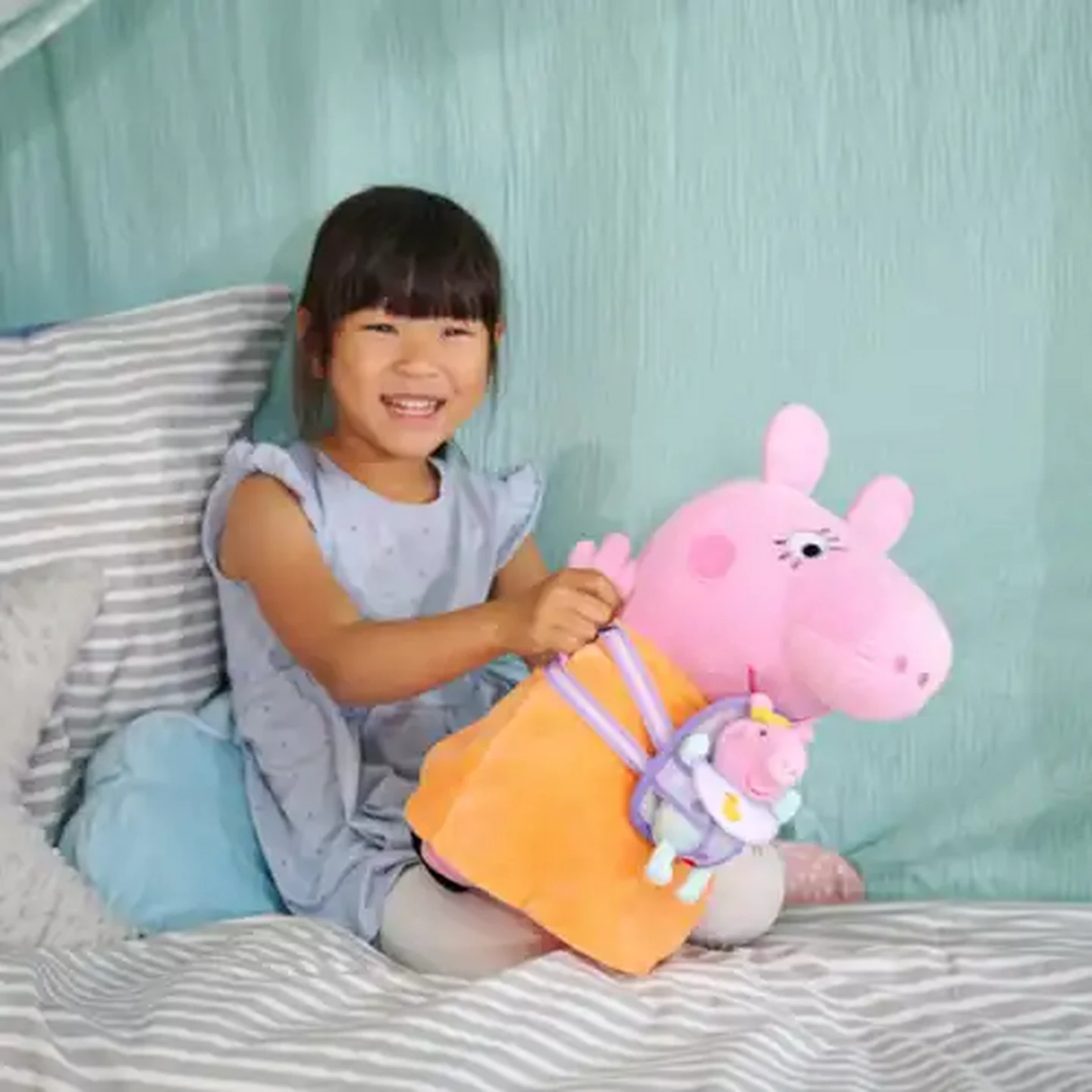 Image of Peppa Pig Mum with Evie Plush Toy 33cm