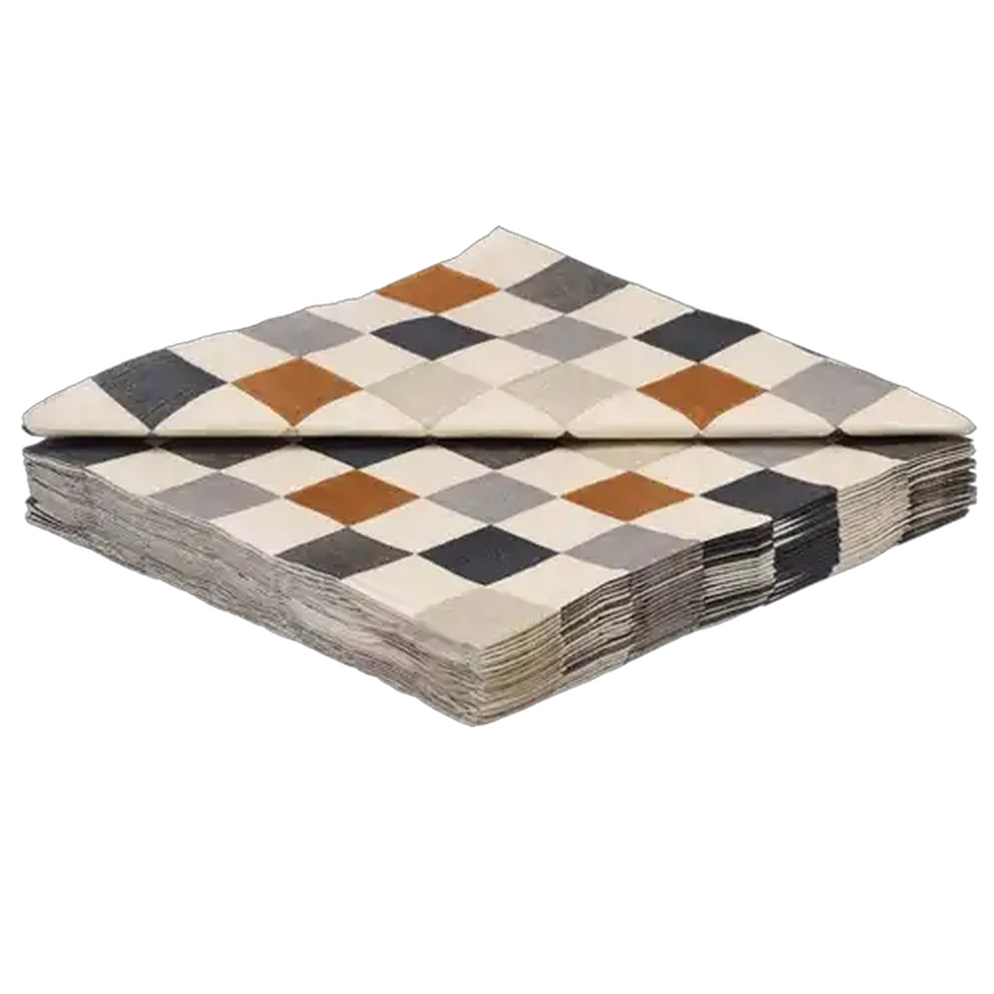 Image of By Nature Boho Checkup Paper Napkins 3-Ply 33 x 33cm 20-Pack
