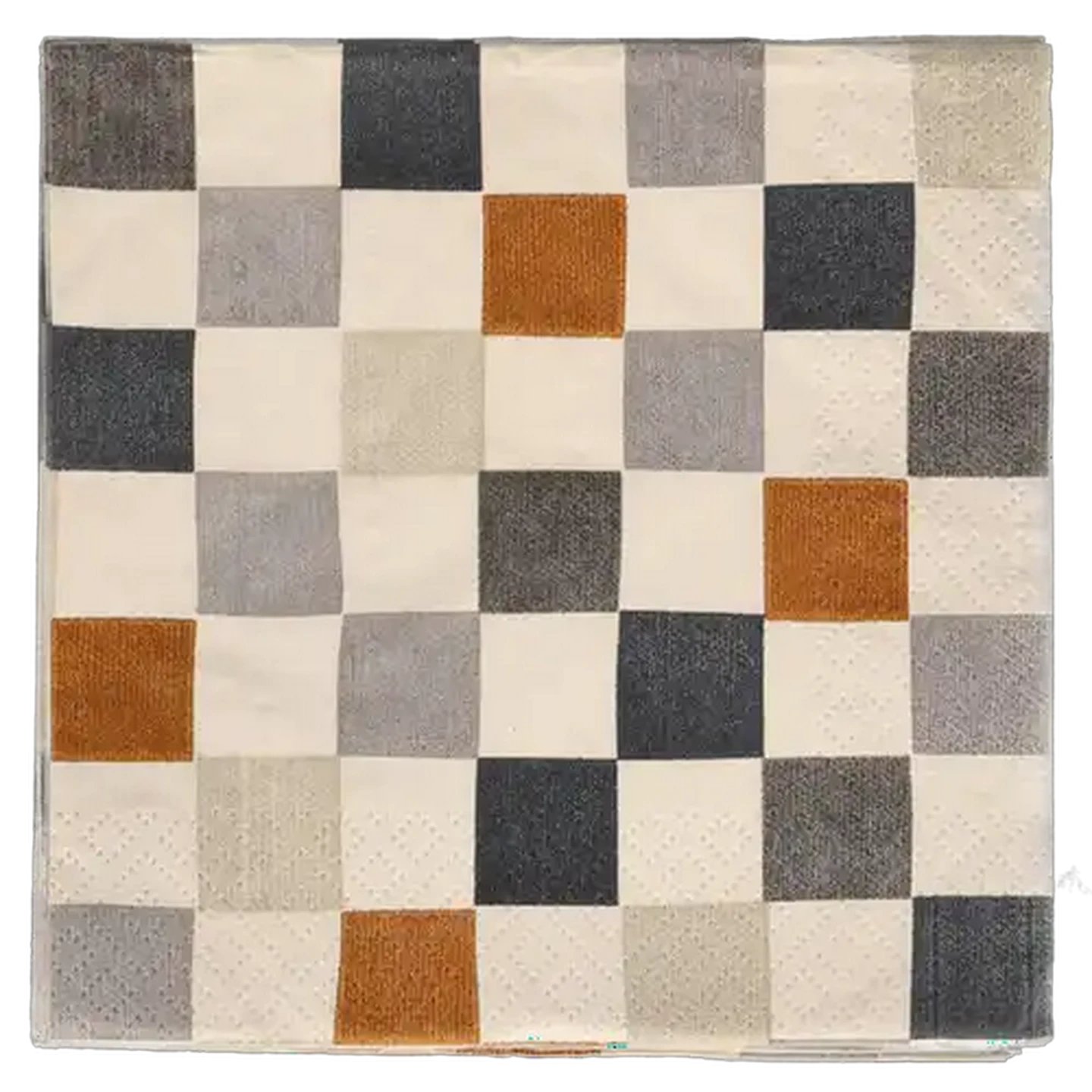 Image of By Nature Boho Checkup Paper Napkins 3-Ply 33 x 33cm 20-Pack