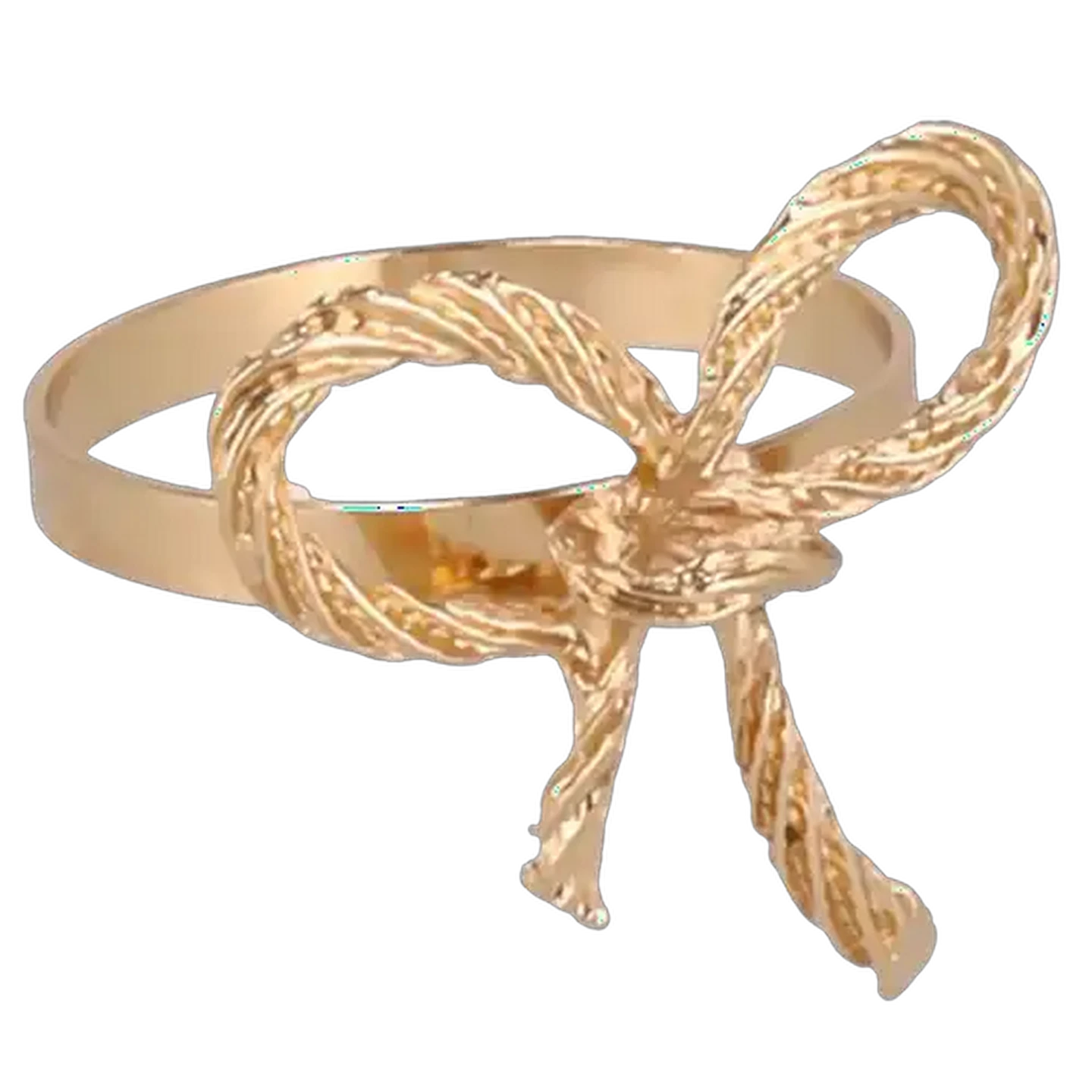 Image of Gold Bow Napkin Ring Set 4-Pack
