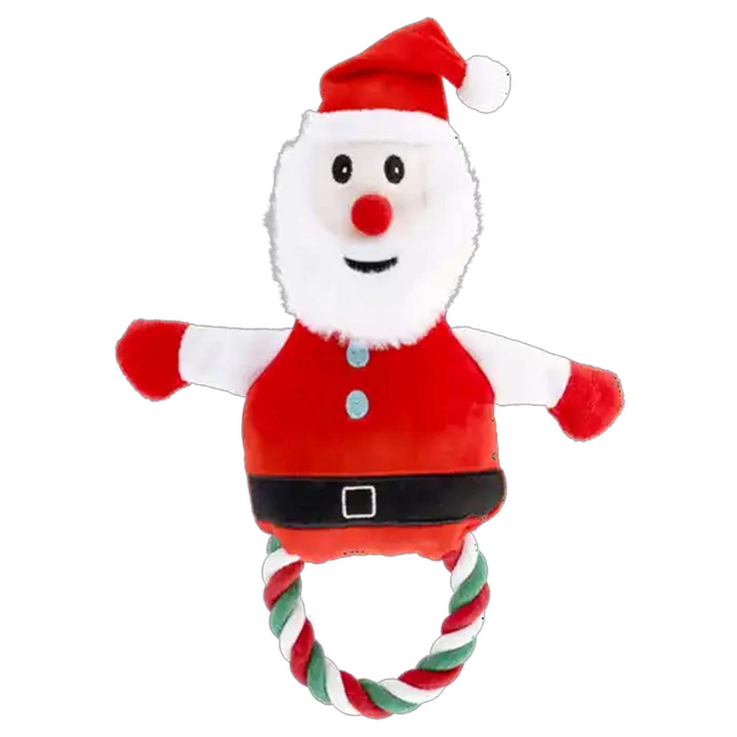 Image of Santa's Choice Christmas Santa Pet Toy with Rope