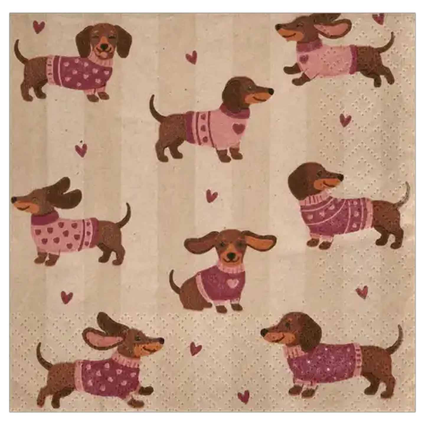 Image of By Nature Happy Dogs Paper Napkins 3-Ply 33 x 33cm 20-Pack