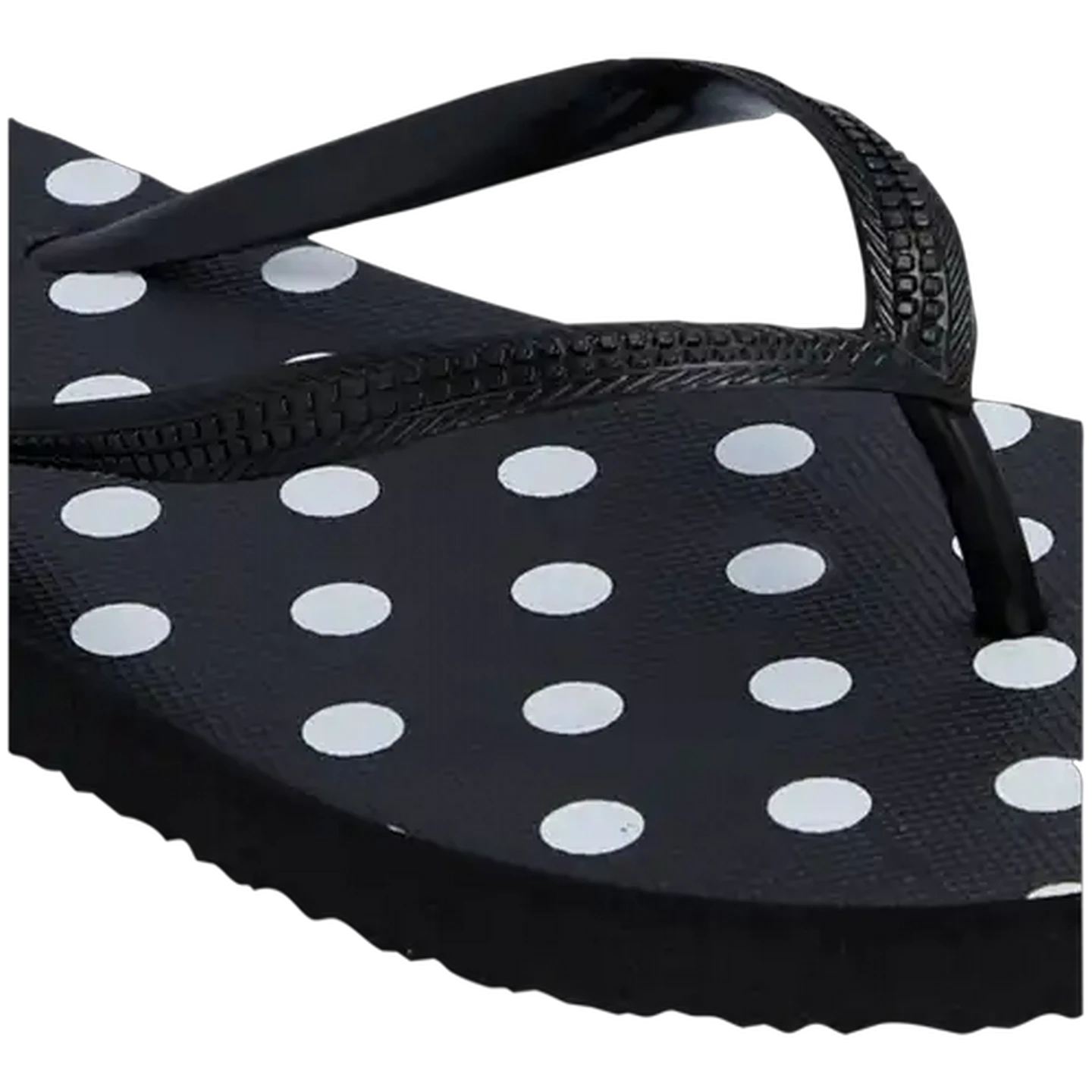 Image of LifeStyle Ladies Black Polka Dot Thong Sandal 3-4