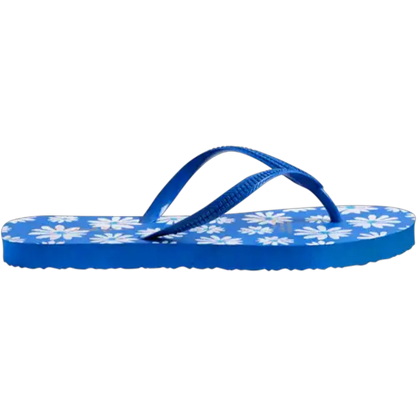 Image of LifeStyle Ladies Blue Flower Thong Sandal 3-4