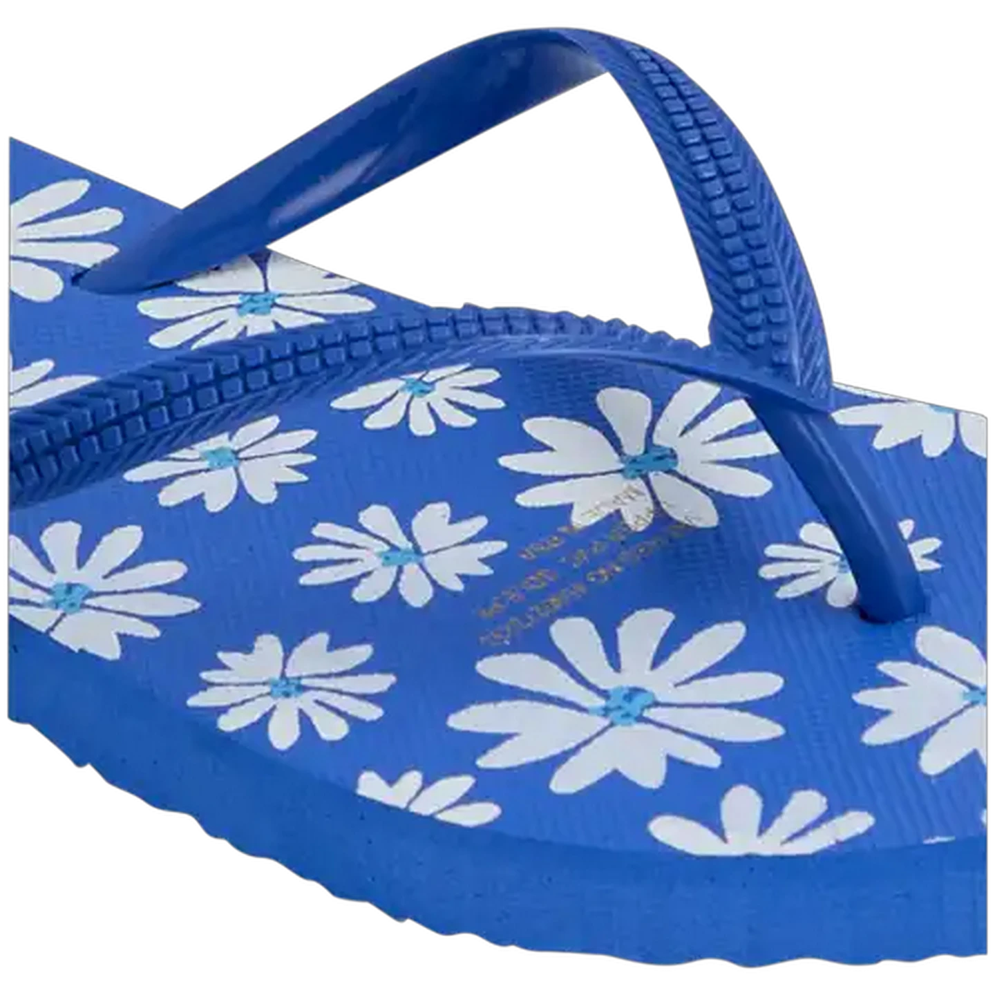 Image of LifeStyle Ladies Blue Flower Thong Sandal 3-4