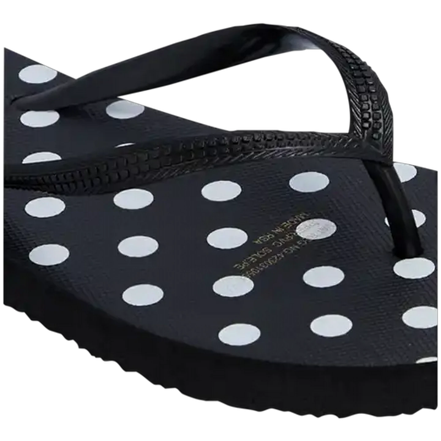 Image of LifeStyle Ladies Black Polka Dot Thong Sandals 5-6