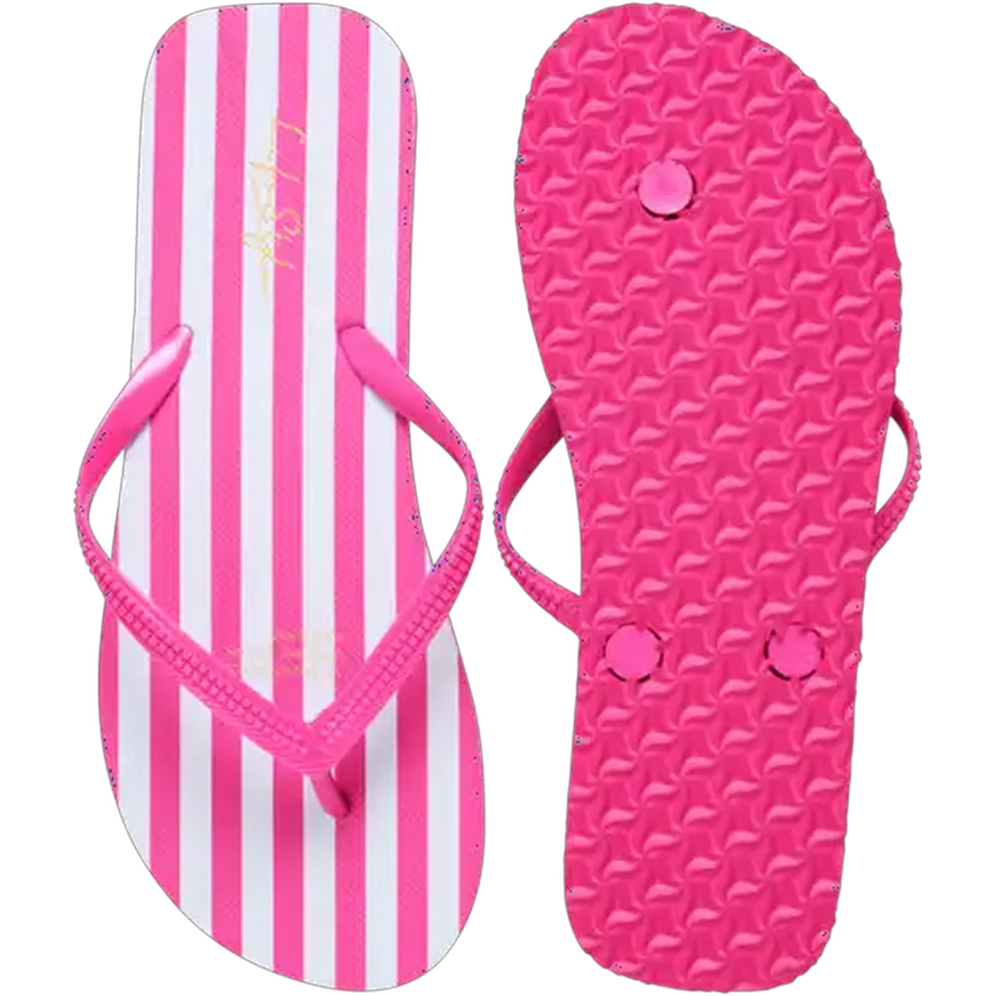 Image of LifeStyle Ladies Pink Striped Thong Sandal 5-6