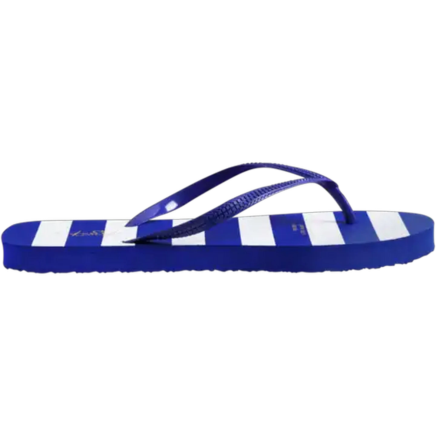 Image of LifeStyle Ladies Blue Striped Thong Sandal 7-8