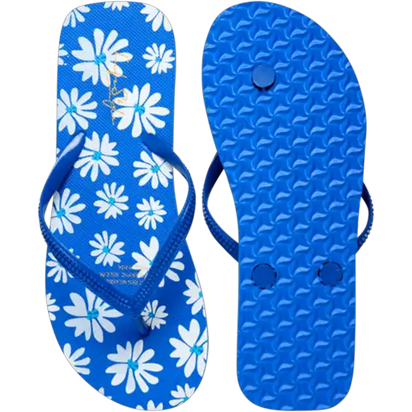 Image of LifeStyle Ladies Blue Flower Thong Sandal 7-8