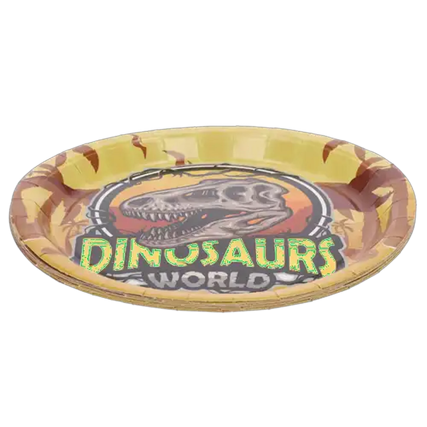 Image of Occasions Foil Fun Dinosaurs World Paper Party Plates 8-Pack