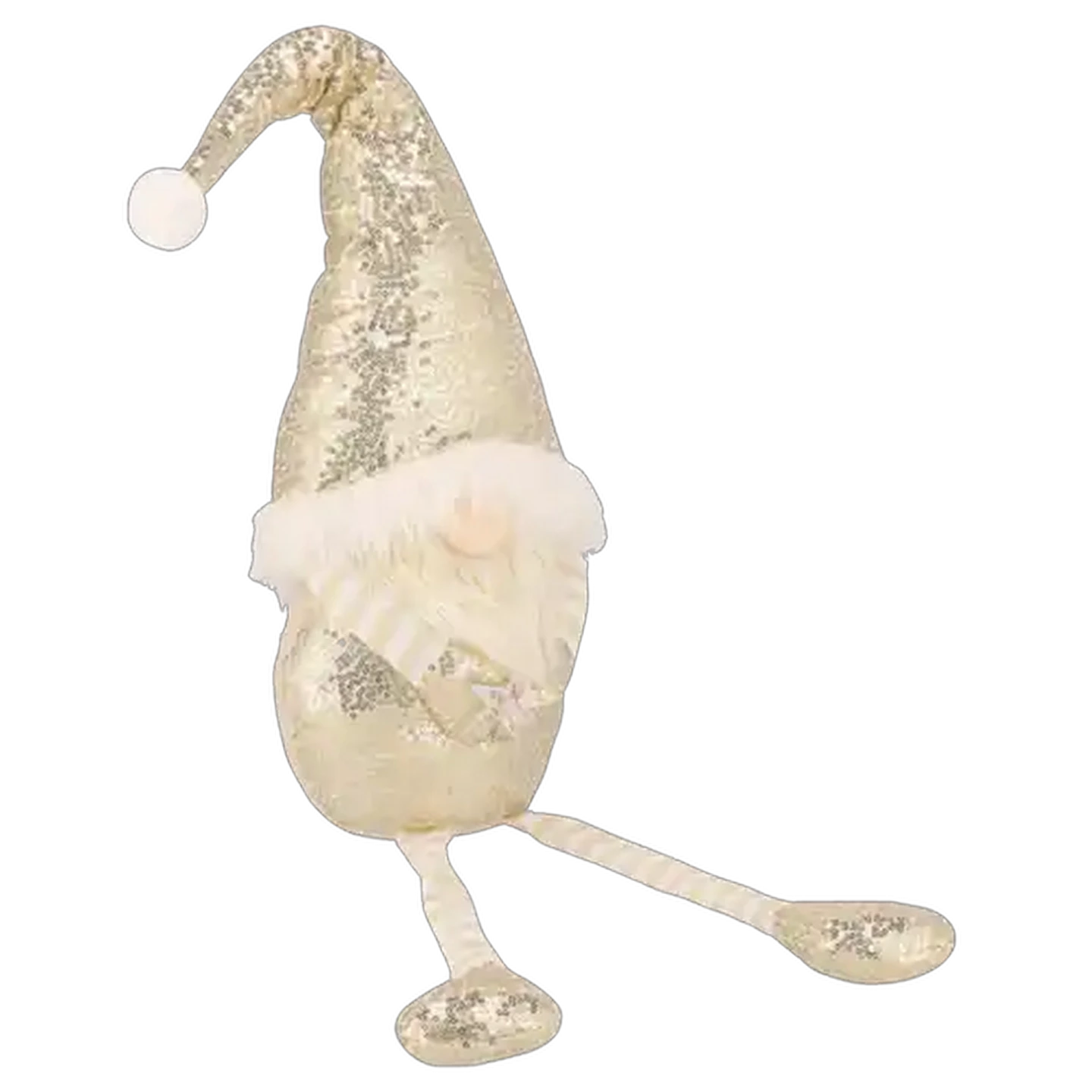 Image of Sitting Gold Christmas Gnome 82cm