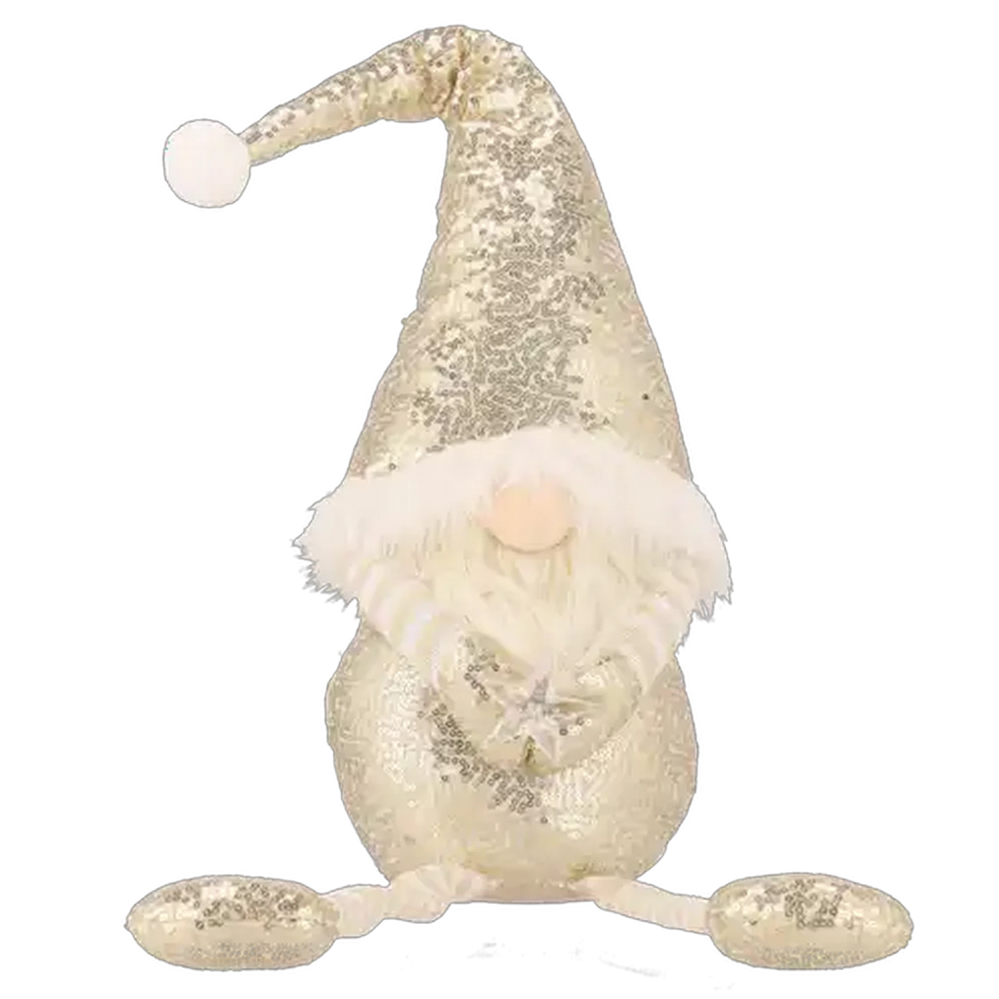 Image of Sitting Gold Christmas Gnome 82cm