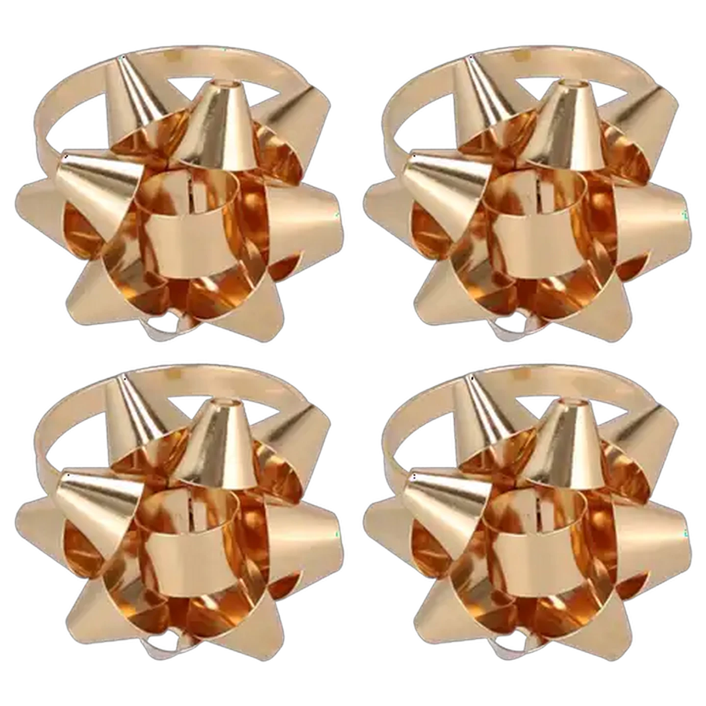 Image of Gold Bow Napkin Ring Set 4-Pack
