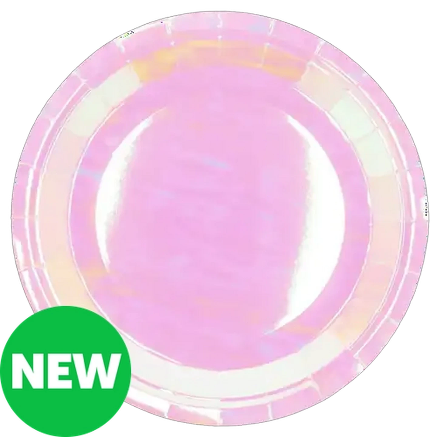 Image of Occasions Clear Iridescent Paper Party Plates 5-Pack