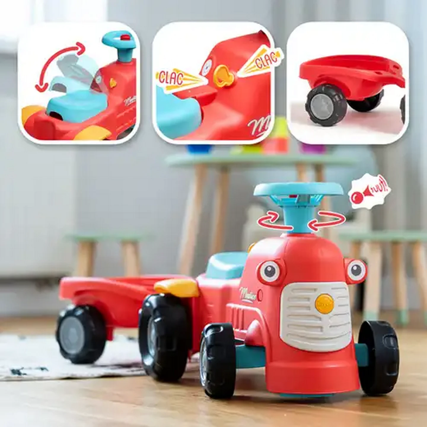 Image of Falk Maurice Baby Carriage Ride-On With Trailer