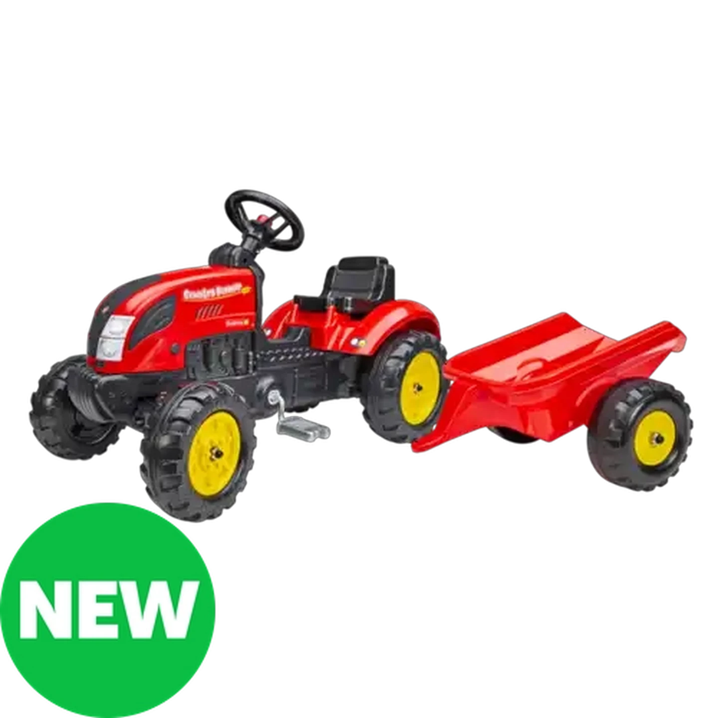 Image of Falk Red Country Farmer Pedal Tractor With Trailer