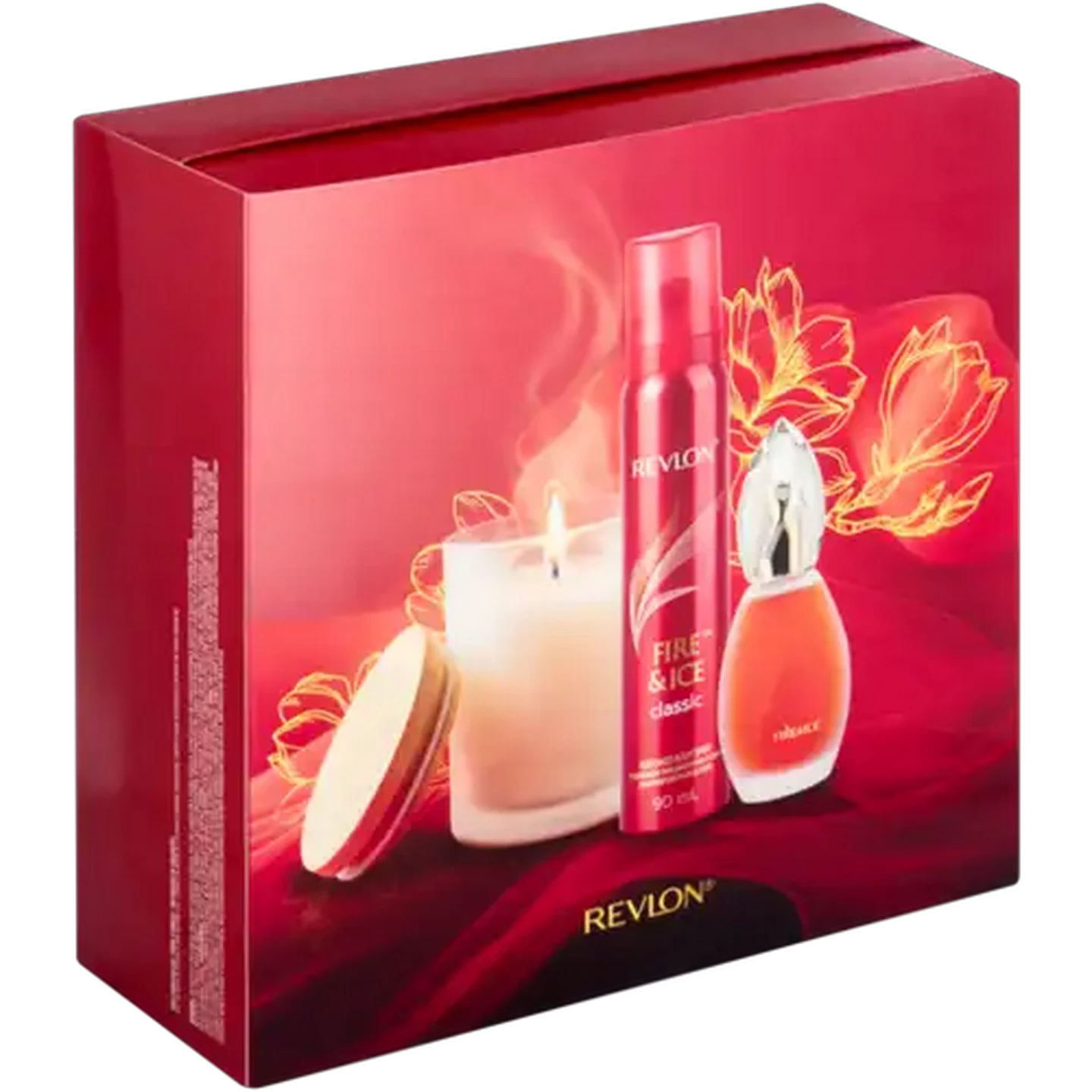 Image of Revlon Fire & Ice Classic Eau de Toilette Spray, Perfumed Body Spray & Vanilla Scented Candle Gift Pack 3 Piece 
