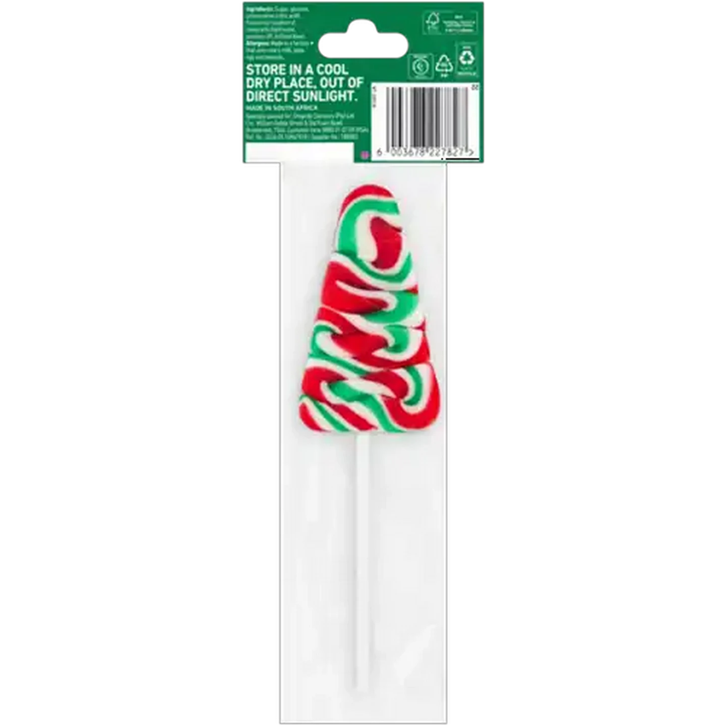 Image of Limited Edition Raspberry Flavoured Festive Christmas Tree Lolly 25g 