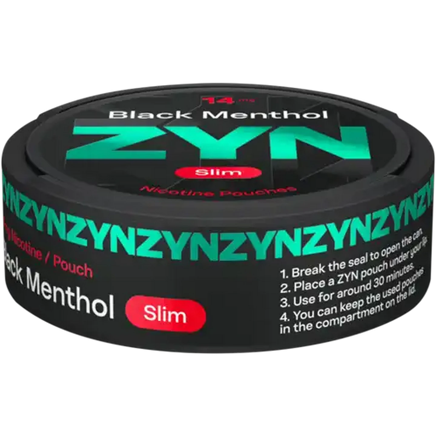 Image of ZYN Black Menthol 14mg Slim Nicotine Pouches 20-Pack 
