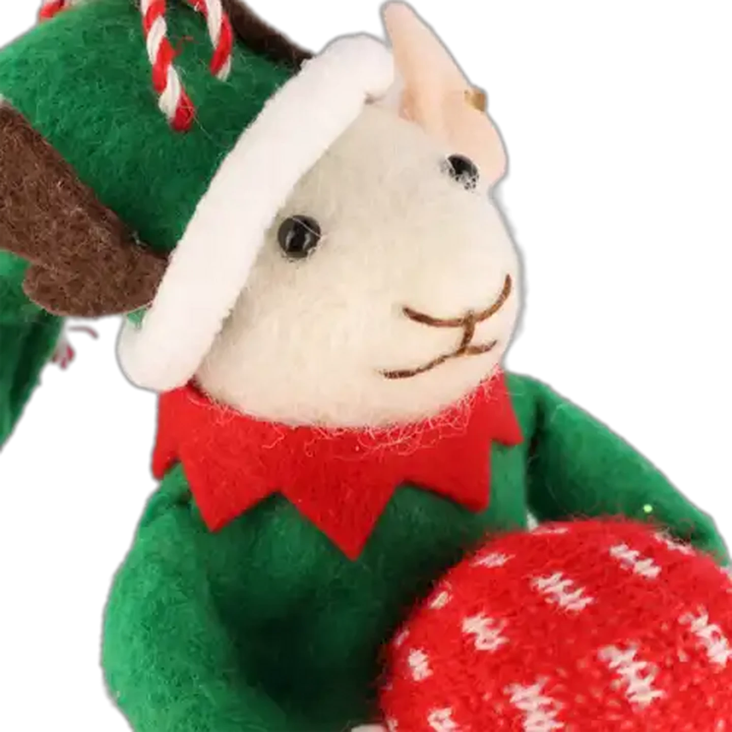 Image of Santa's Choice Elf Mouse Needle Felt Christmas Tree Decoration (Design May Vary)