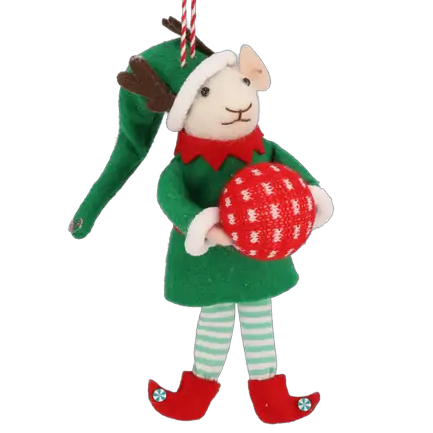 Image of Santa's Choice Elf Mouse Needle Felt Christmas Tree Decoration (Design May Vary)