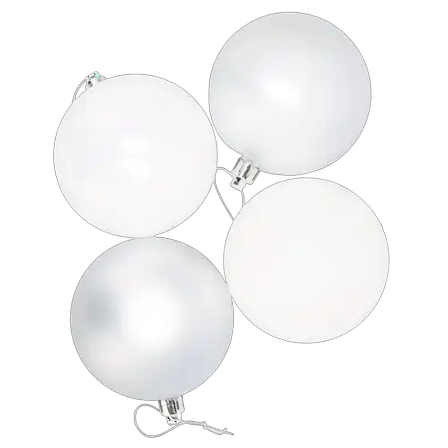 Image of Santa's Choice White Christmas Baubles 32-Pack