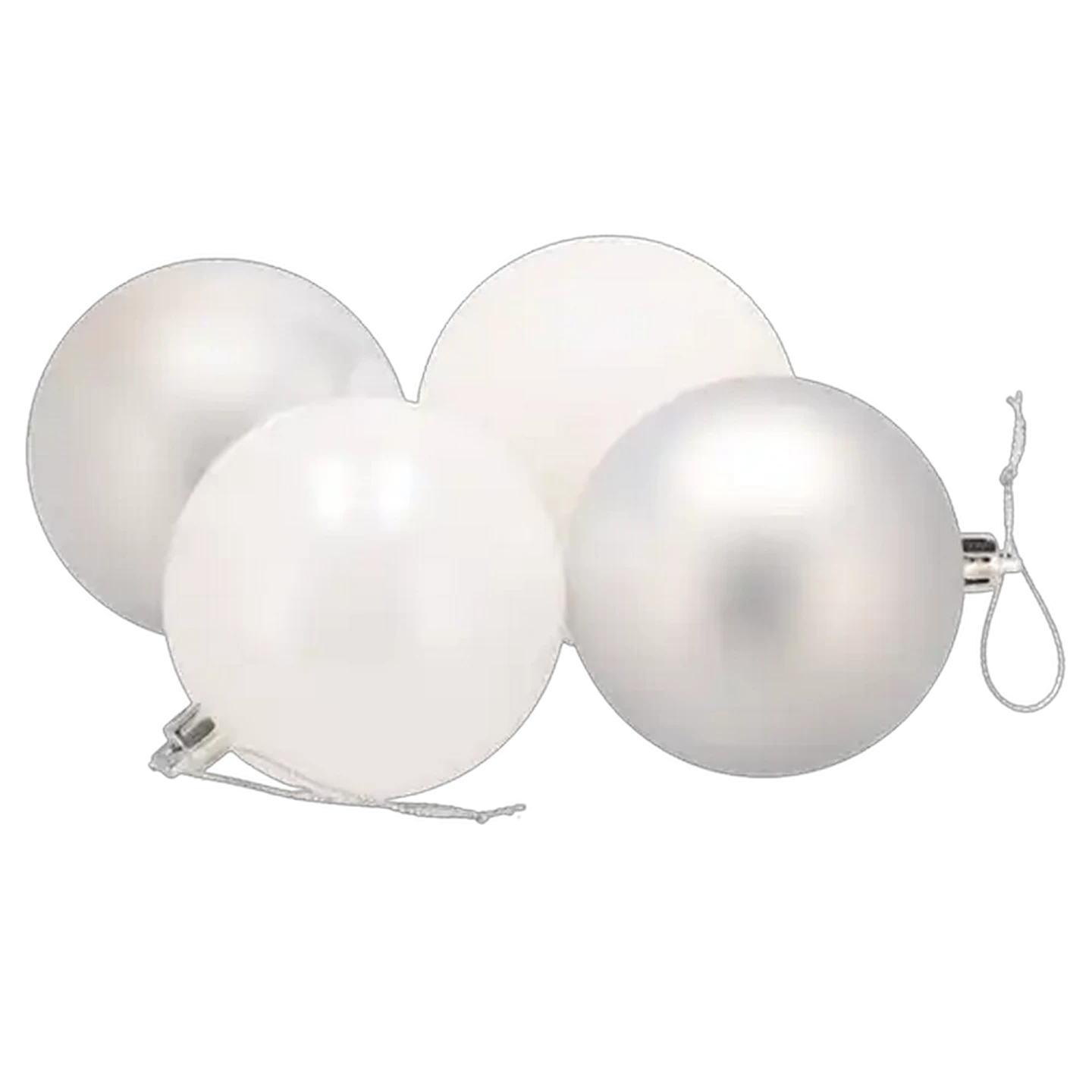 Image of Santa's Choice White Christmas Baubles 32-Pack