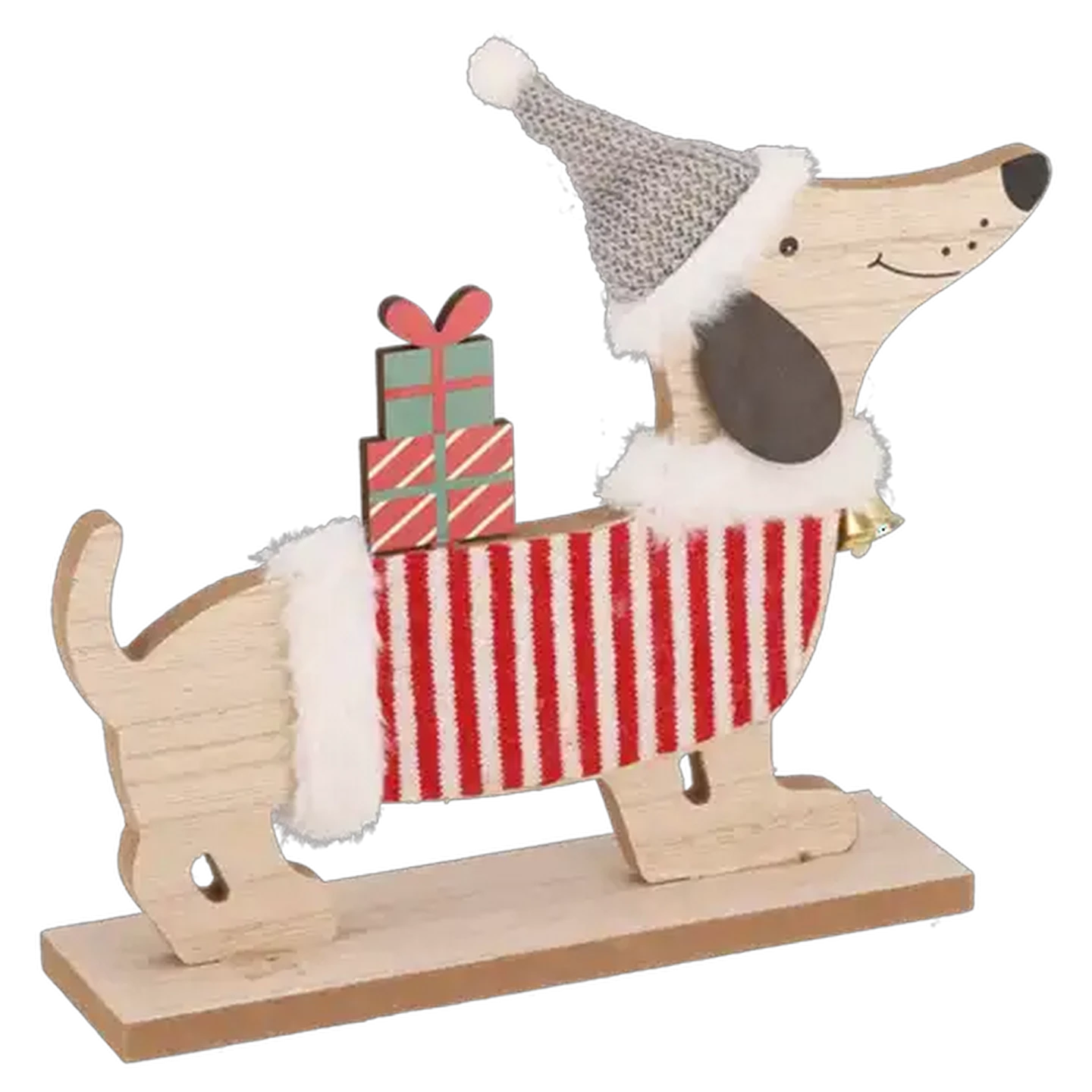 Image of Wooden Dog Christmas Decoration 22cm (Design May Vary)