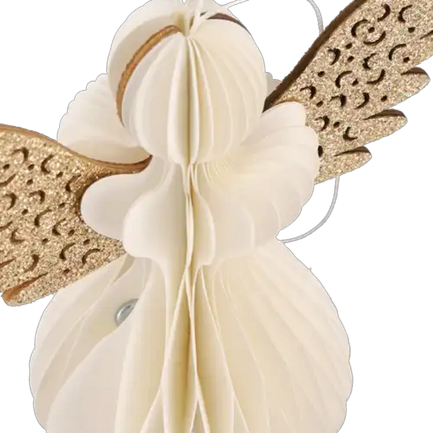 Image of Santa's Choice Gold Paper Angel Christmas Tree Decoration 12cm