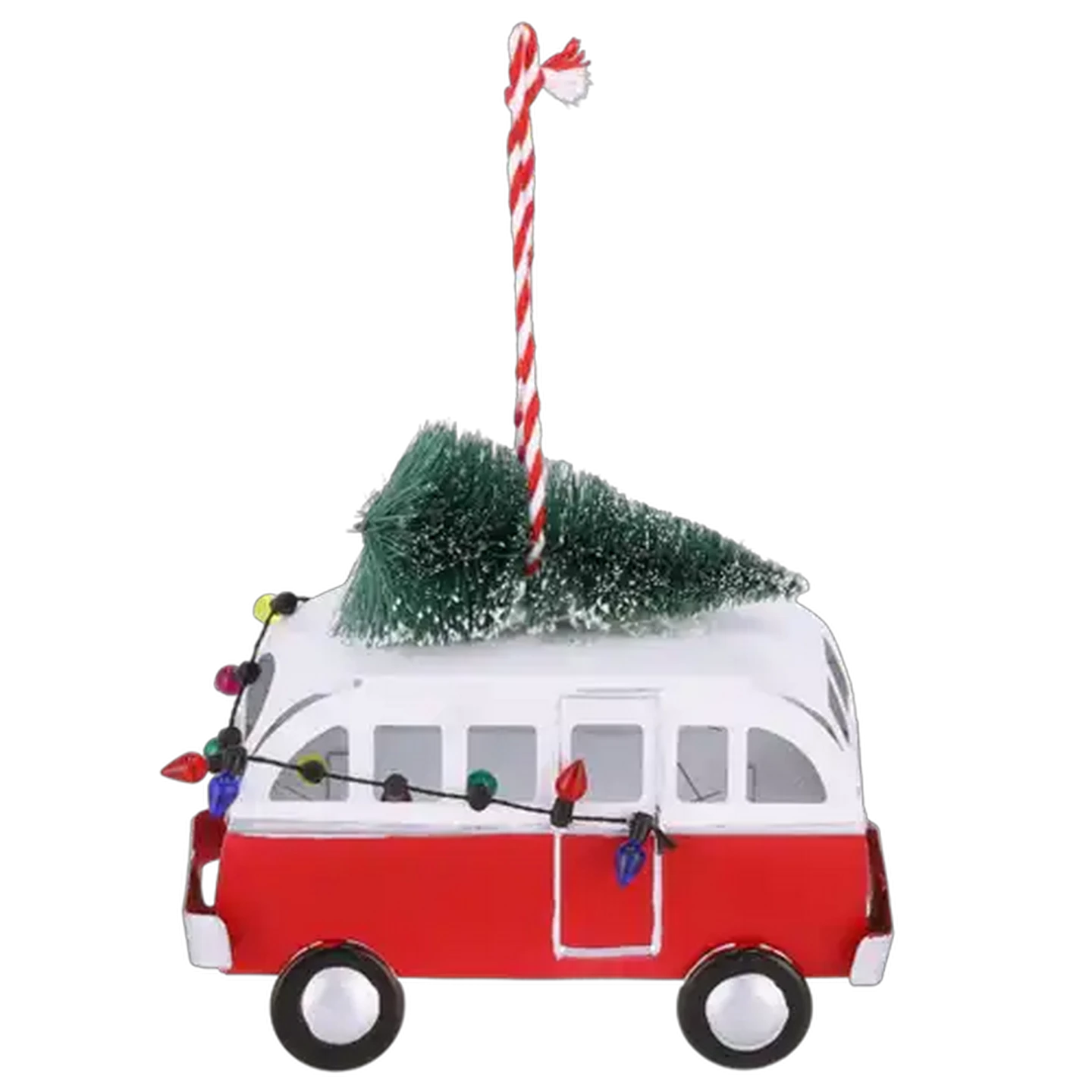 Image of Santa's Choice Metal Campervan Christmas Tree Decoration with Lights