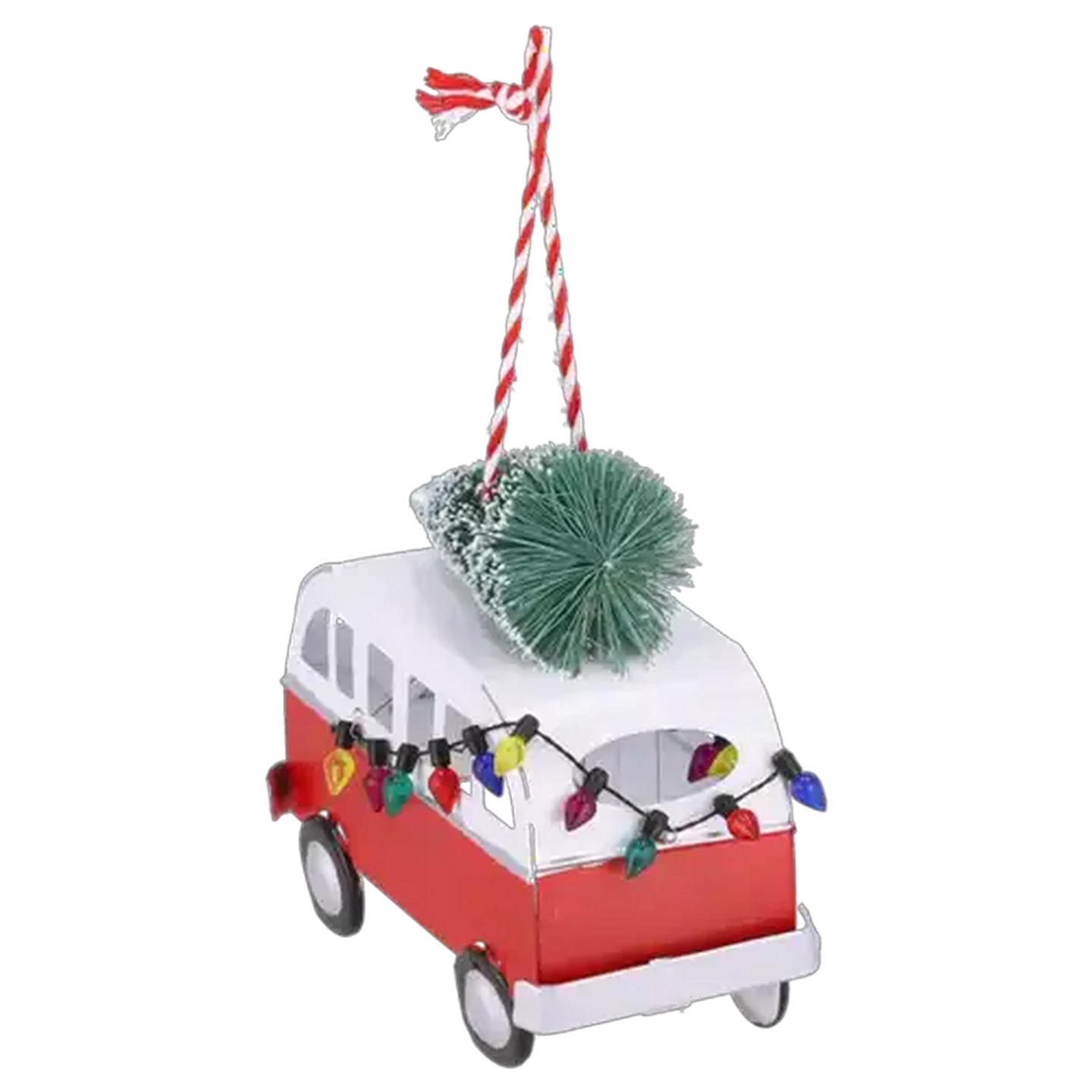Image of Santa's Choice Metal Campervan Christmas Tree Decoration with Lights