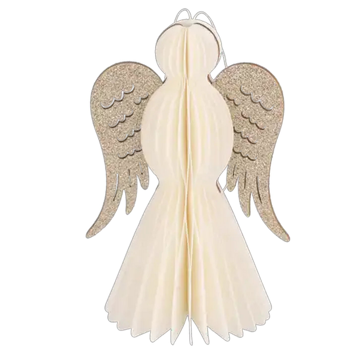 Image of Santa's Choice Gold Paper Angel Christmas Tree Decoration 15cm