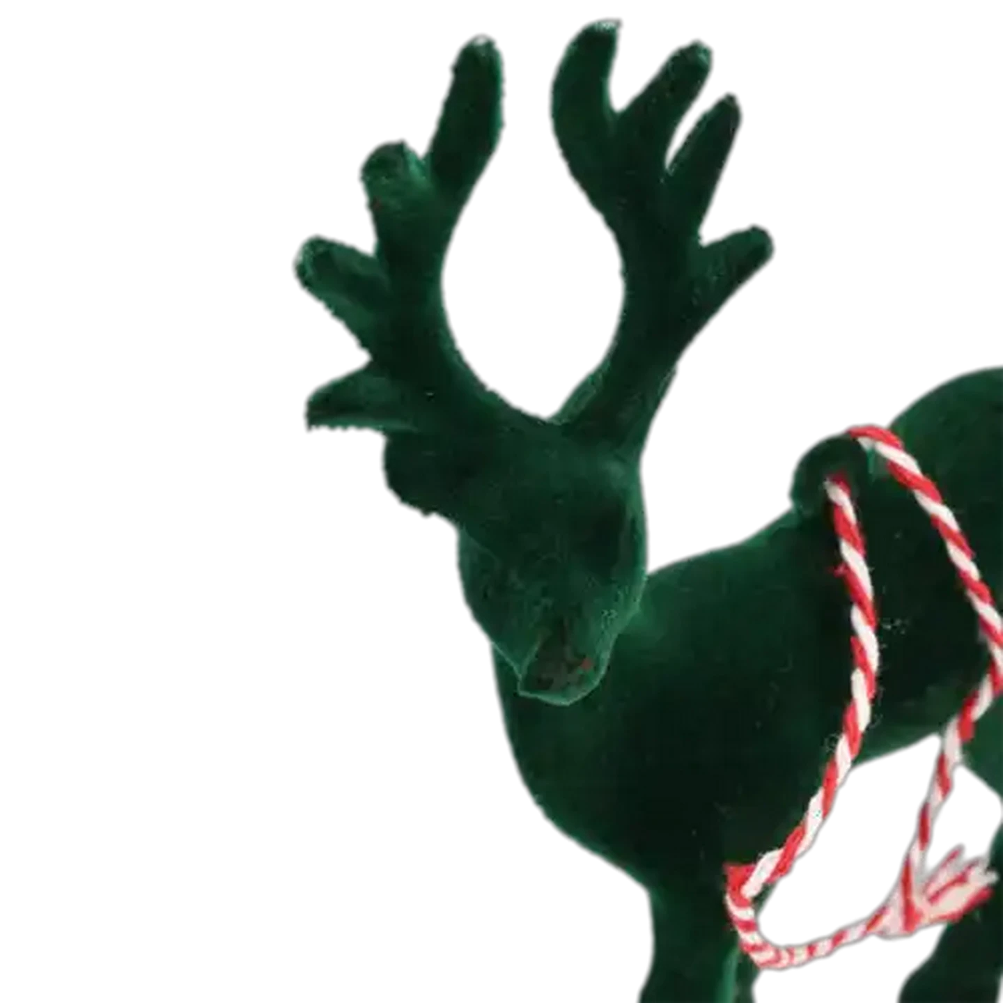 Image of Santa's Choice Flocked Velvet Reindeer Christmas Tree Decoration 12.5cm (Colour May Vary)