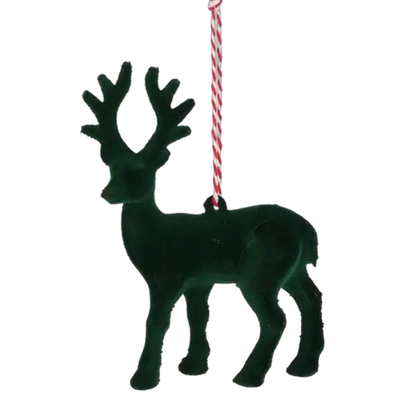 Image of Santa's Choice Flocked Velvet Reindeer Christmas Tree Decoration 12.5cm (Colour May Vary)
