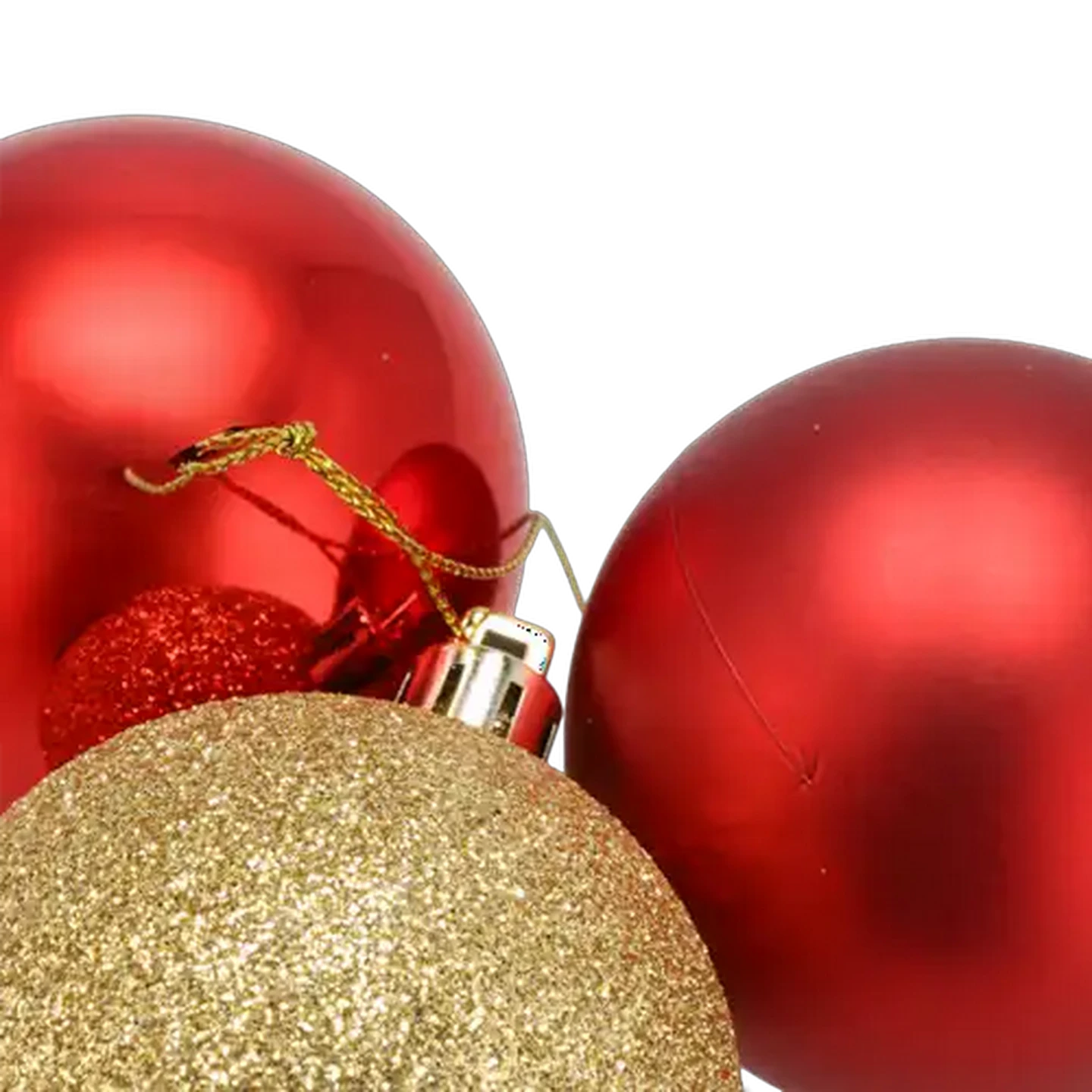 Image of Santa's Choice Multi-Textured Christmas Baubles 60mm 50-Pack (Colour May Vary)
