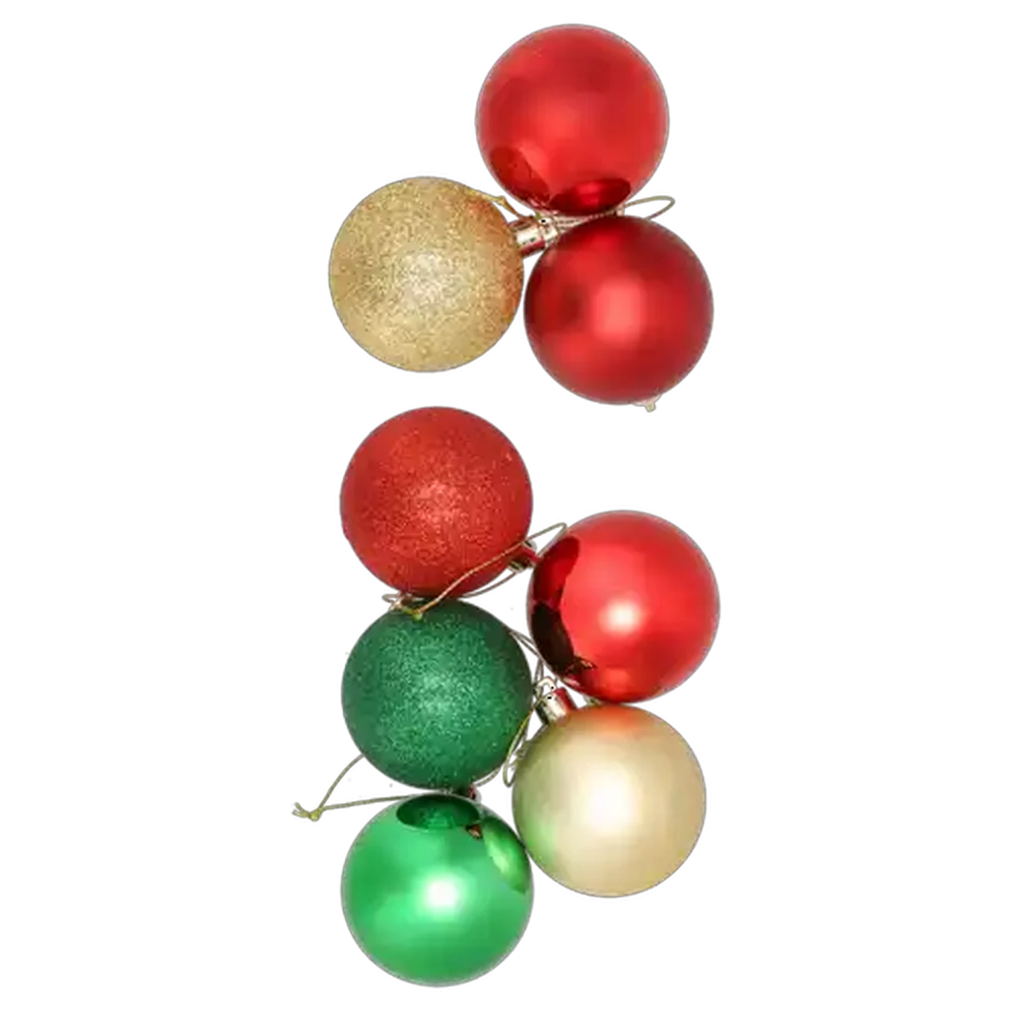 Image of Santa's Choice Multi-Textured Christmas Baubles 60mm 50-Pack (Colour May Vary)
