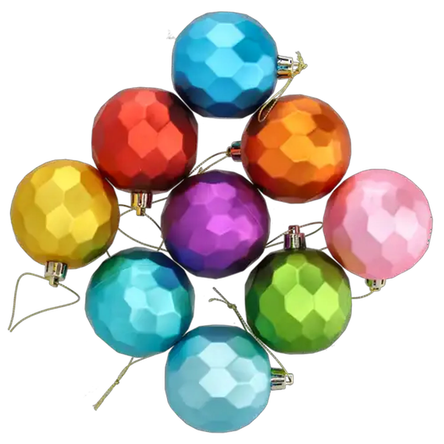 Image of Santa's Choice Mixed Colours Christmas Baubles 55mm 9-Pack
