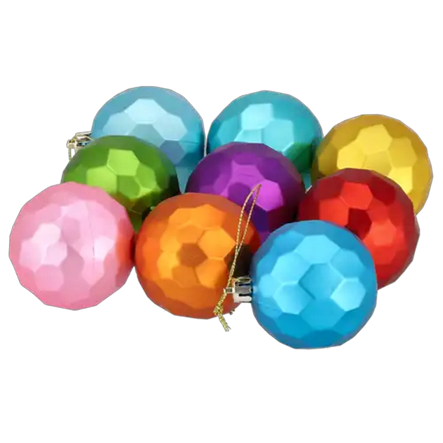 Image of Santa's Choice Mixed Colours Christmas Baubles 55mm 9-Pack