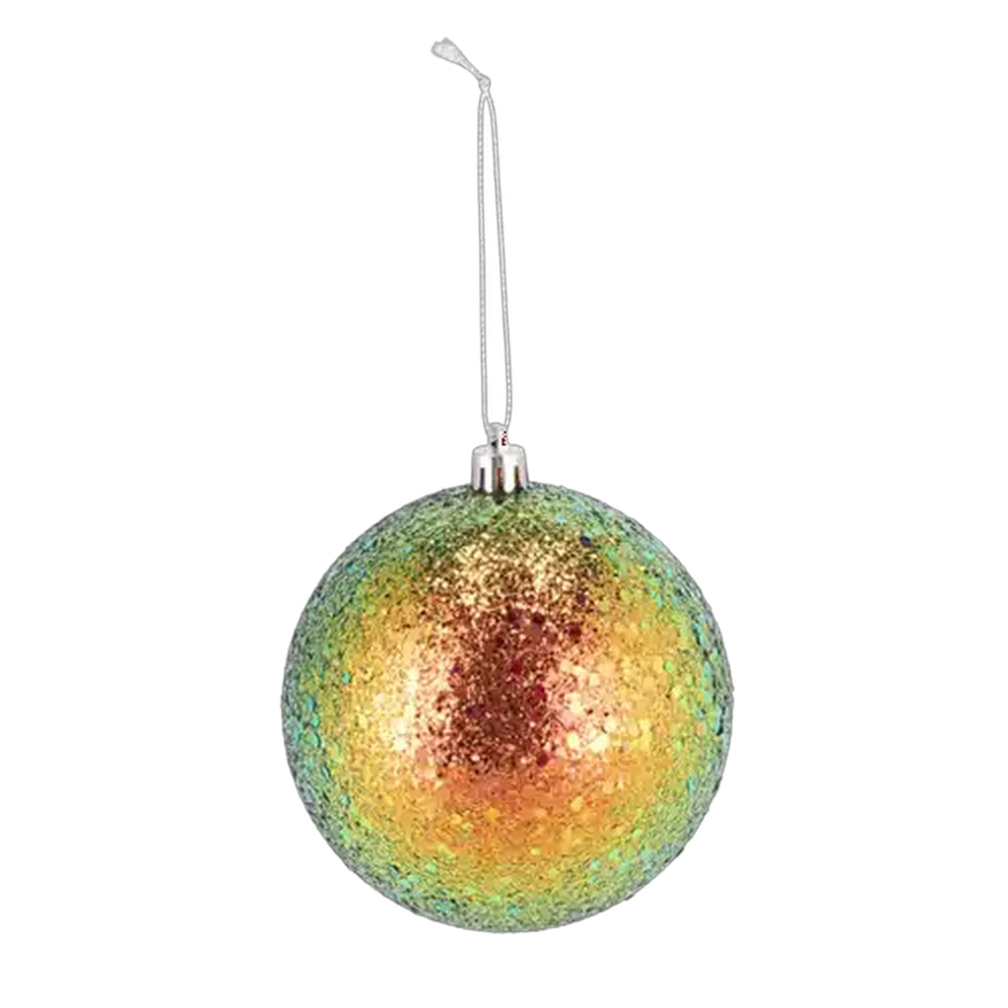 Image of Santa's Choice Ombre Glitter Christmas Bauble 90mm (Colour May Vary)