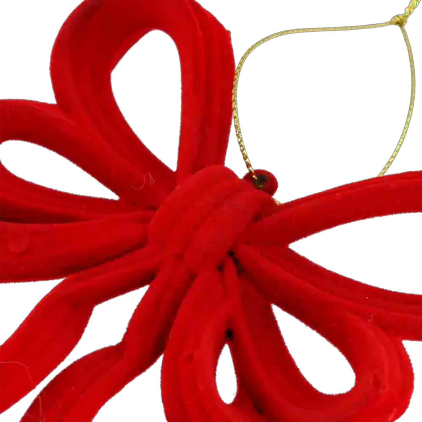 Image of Santa's Choice Flocked Velvet Christmas Tree Bow 13cm (Colour May Vary)