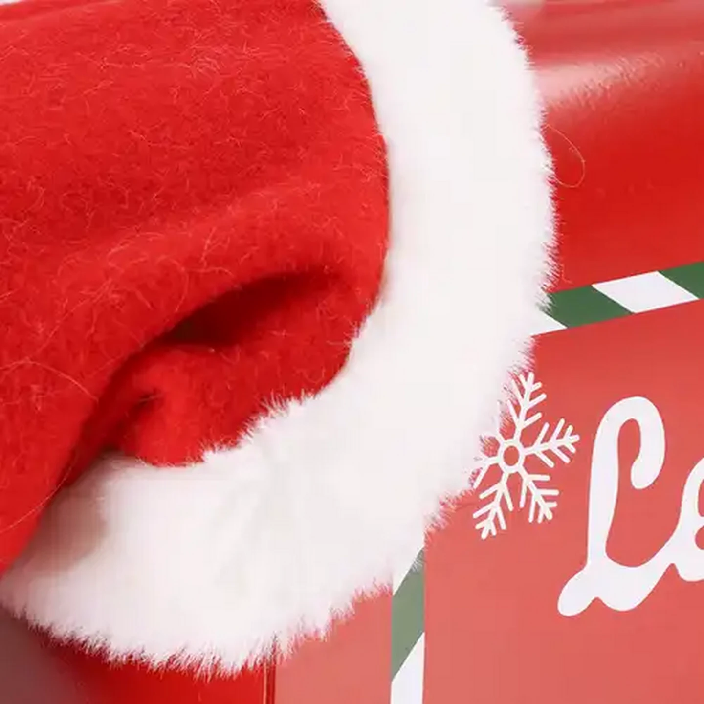 Image of Metal Christmas Mailbox with Santa's Hat 53cm