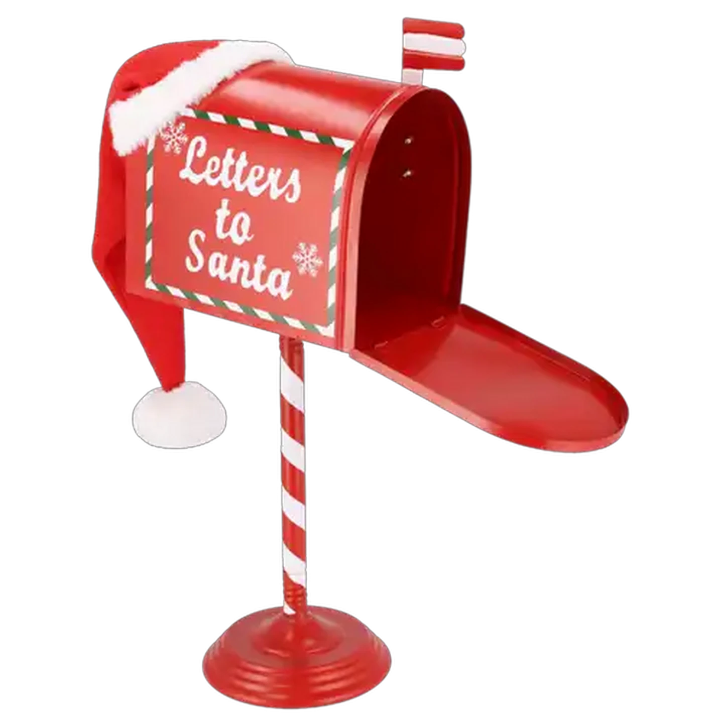 Image of Metal Christmas Mailbox with Santa's Hat 53cm