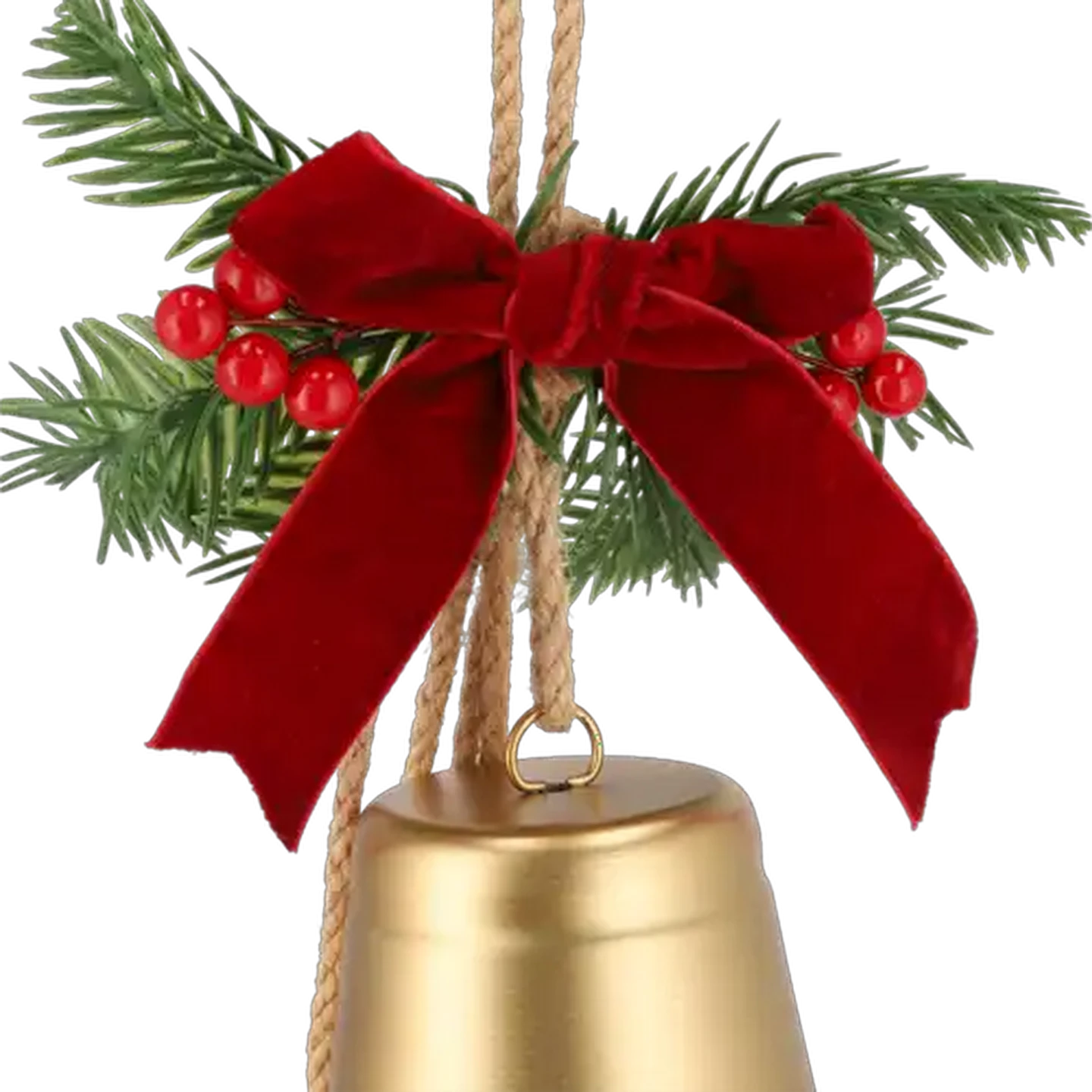 Image of Santa's Choice Gold Hanging Christmas Bells 42cm 3-Pack