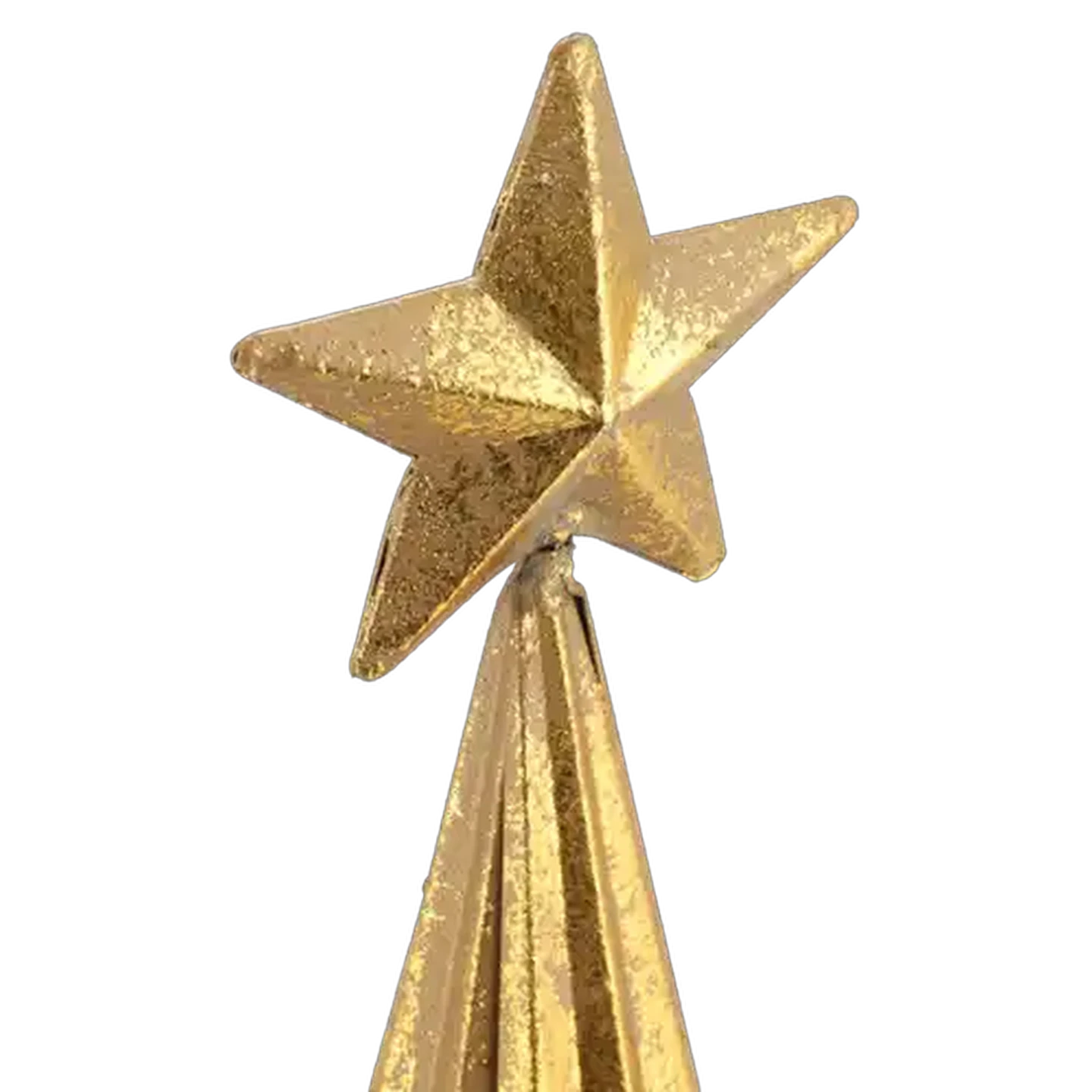 Image of Freestanding Metal Gold Tabletop Christmas Tree Decoration 32cm