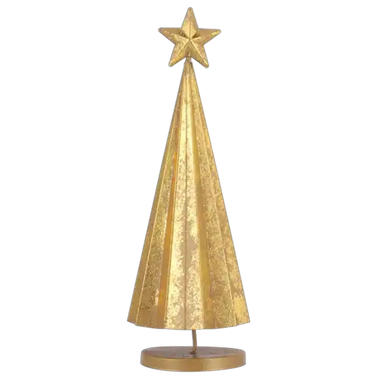 Image of Freestanding Metal Gold Tabletop Christmas Tree Decoration 32cm