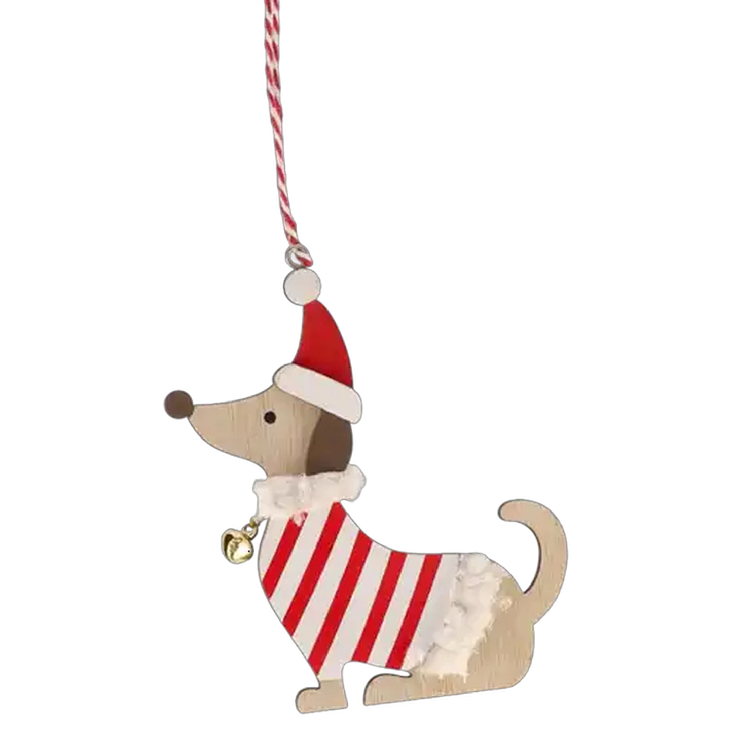 Image of Santa's Choice Wooden Dachshund Dog Christmas Tree Decoration 9.5cm (Design May Vary)