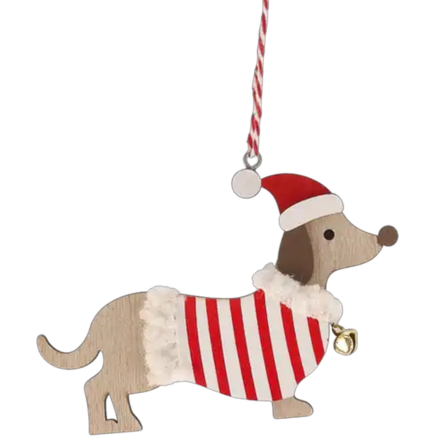 Image of Santa's Choice Wooden Dachshund Dog Christmas Tree Decoration 9.5cm (Design May Vary)