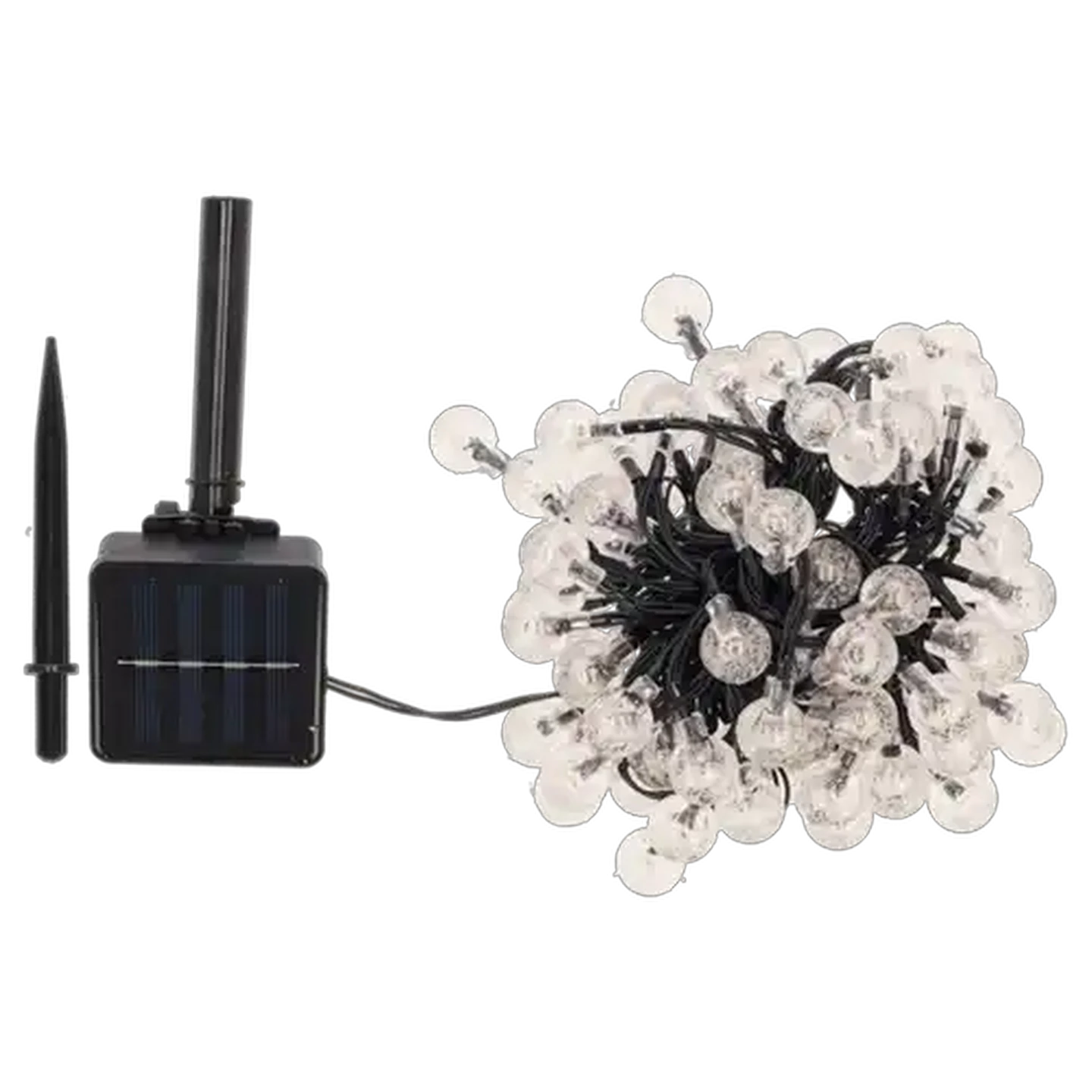 Image of Santa's Choice Cool White LED Solar-Powered Ball Lights 100-Piece 