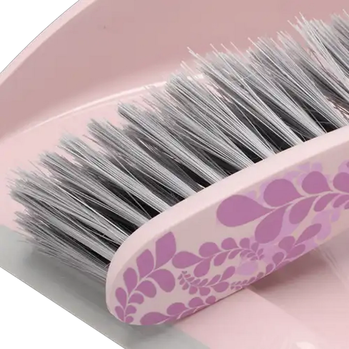 Image of M-Home Pink Deco Plastic Dustpan & Brush Set
